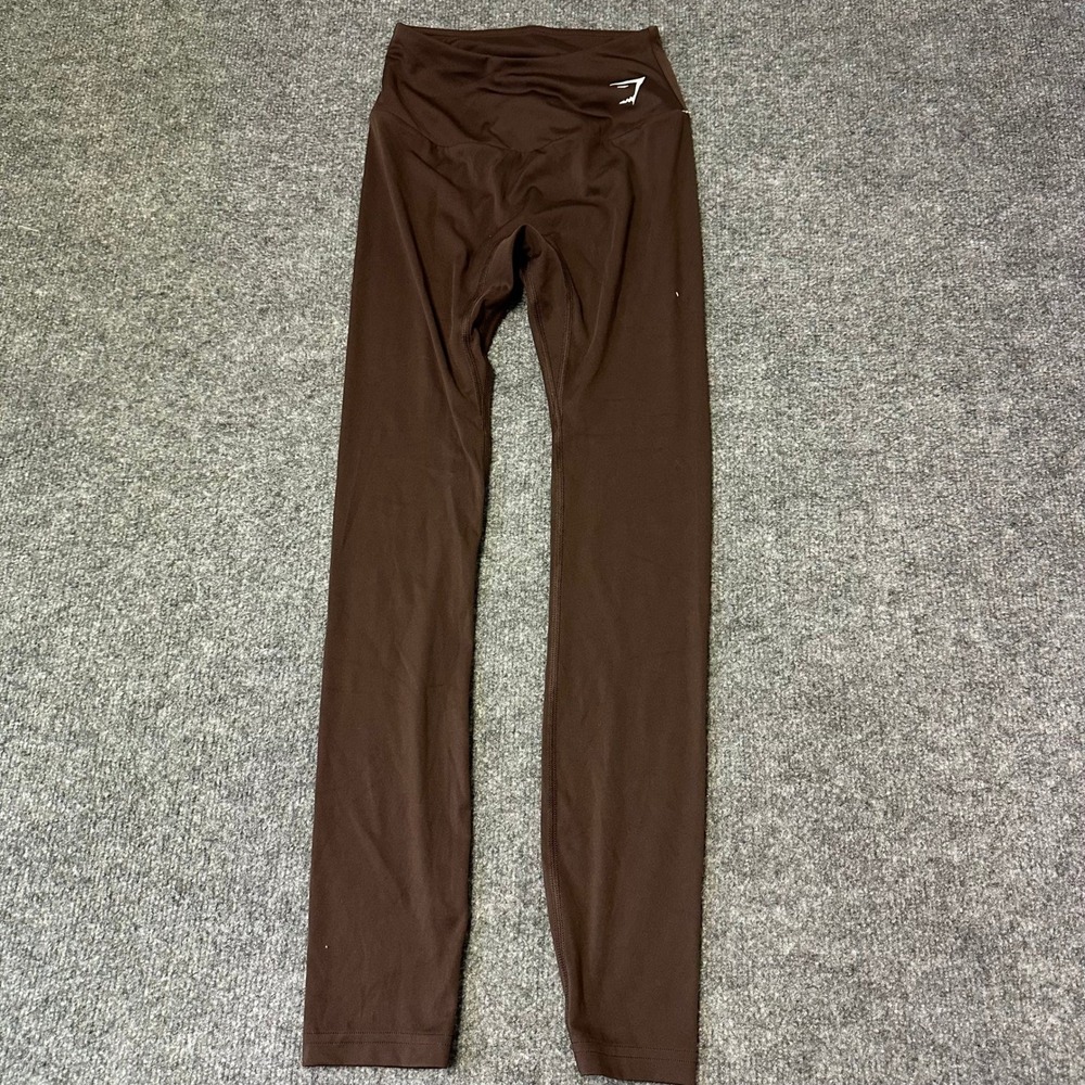 Gymshark Leggings Womens Size XS Brown High Waisted Athletic Yoga Slim Fit Logo